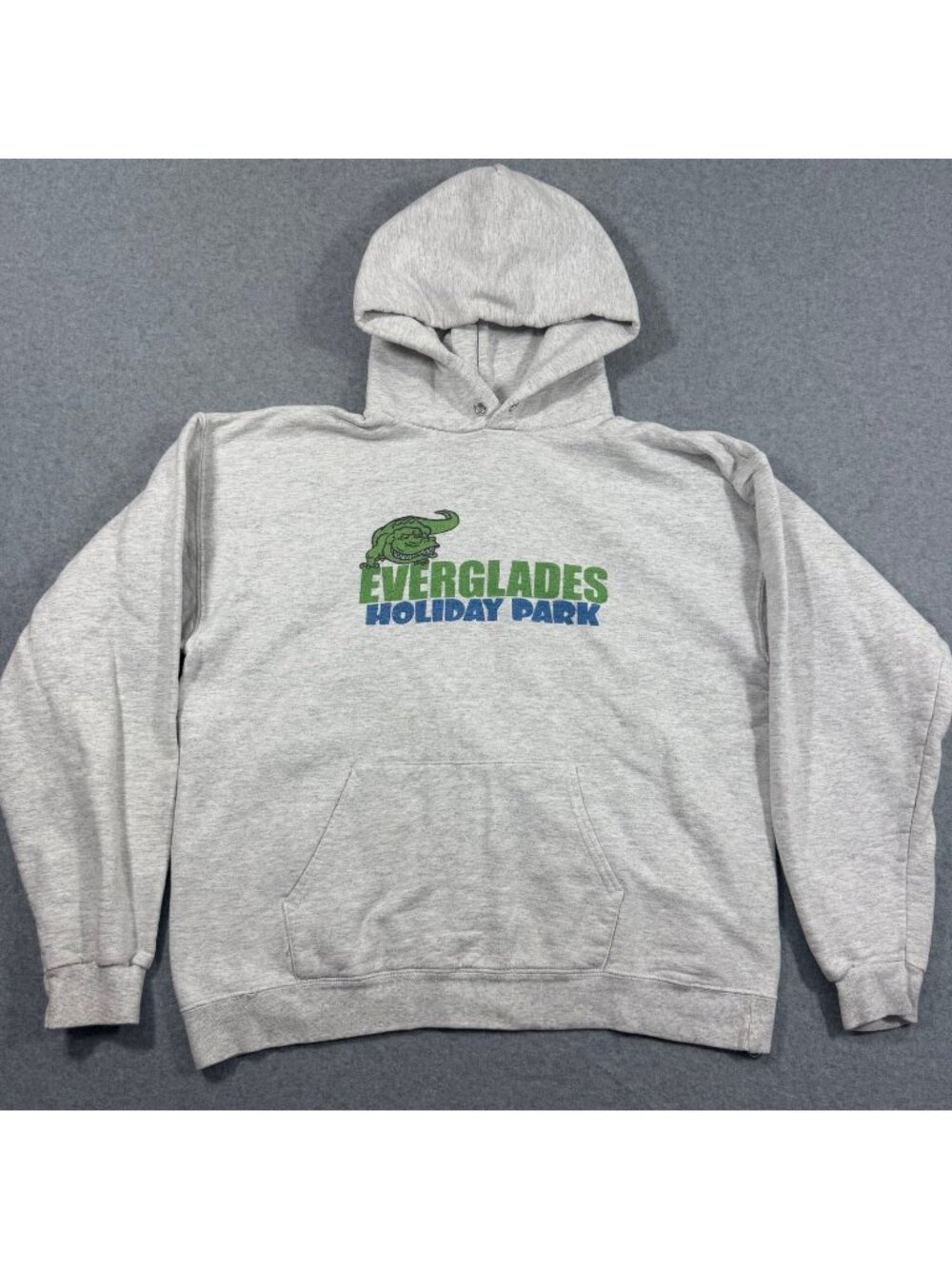 Vintage Hanes Everglades Holiday Park Alligator Graphic Hoodie MY2K